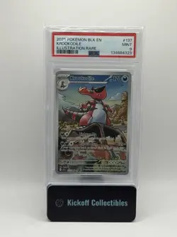 2025 Pokemon Black Bolt EN Krookodile #137 IR Graded PSA 9 Slab - Image 1