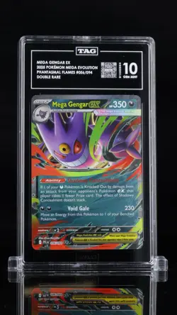 2025 POKEMON PFL EN-PHANTASMAL FLAMES #056 MEGA GENGAR EX TAG 10 - Image 1