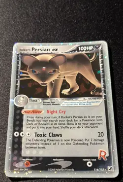 Pokemon EX UNSEEN FORCES - #116/115 Rocket's Persian ex - Holo - ENG - LP/NM - Image 4