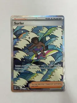 Pokemon TCG Surfer 293/217 ASC Trainer-Supporter Full Art Rare Holo - Image 1