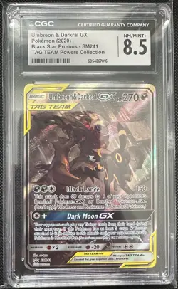 Pokemon Umbreon & Darkrai GX SM241 BSP 2020 TAG TEAM Power Collection CGC 8.5 - Image 1