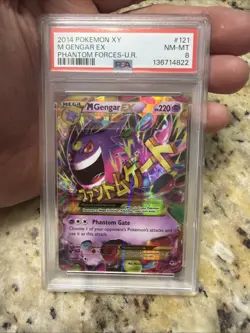 2014 POKEMON XY PHANTOM FORCES #121 M GENGAR EX PHANTOM FORCES-U.R. PSA 8 NM-MT - Image 1