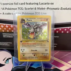 HP - Aerodactyl (Ptera) - French 1st Edition 1/62 Fossil Pokemon TCG - Holo Rare - Image 1