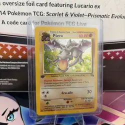 HP - Aerodactyl (Ptera) - French 1st Edition 1/62 Fossil Pokemon TCG - Holo Rare - Image 4