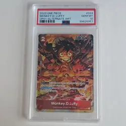 One Piece Monkey.D.Luffy Alternate Art Foil OP01-024 Romance Dawn PSA 10 - Image 1