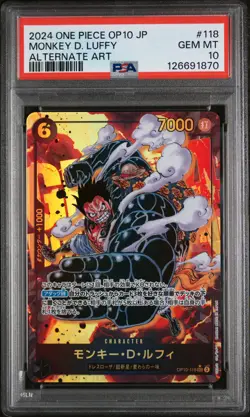 PSA 10 - Monkey D. Luffy - OP10 118 AA SEC - Japanese One Piece Card Royal Blood - Image 1