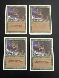 MtG X4 Giant Growth Revised Magic the Gathering - Image 1