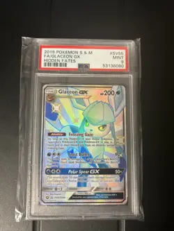 Pokemon TCG Glaceon GX Hidden Fates Shiny Vault SV55/SV94 PSA 9 - Image 1