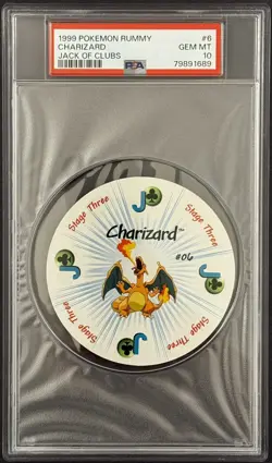 1999 Pokemon Rummy Charizard Jack of Clubs #6 PSA 10 POP 35 - Image 1