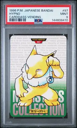 PSA 9 2026 CERT HYPNO 1996 POKEMON JAPANESE BANDAI CARDDASS VENDING #97 - Image 1