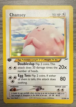 Pokemon TCG Neo Destiny Chansey 1st Edition Uncommon Card 31/105 LP - Image 1