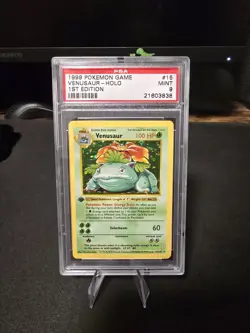 1999 POKEMON BASE SET SHADOWLESS 1ST EDITION #15 VENUSAUR HOLO PSA 9 MINT - Image 1