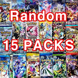 Pokemon RANDOM Booster 15 Packs KOREAN New Factory Sealed 151 Evolving Skies etc - Image 1