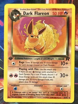 Pokemon - Dark Flareon #35/82 Team Rocket 1st Edition NM - Image 1