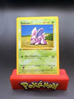 Nidoran Pokemon 1st Edition Shadowless 55/102 1999 WOTC LP - Image 1
