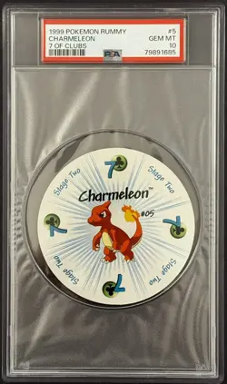 1999 Pokemon Rummy Charmeleon 7 of Clubs #5 PSA 10 POP 14 - Image 1