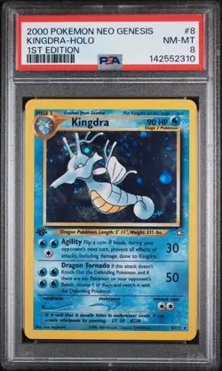 PSA 8 NM-Mint Kingdra #8 Holo Rare 2000 1st Edition Neo Genesis Vintage Pokemon - Image 1