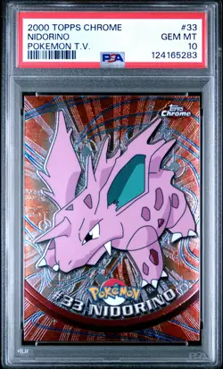 2000 TOPPS CHROME POKEMON T.V. #33 NIDORINO PSA 10 - Image 1