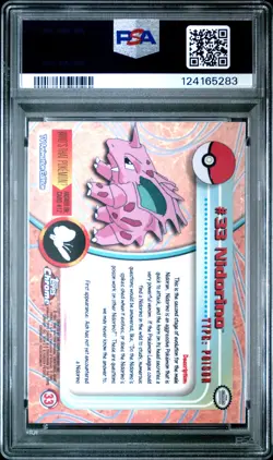 2000 TOPPS CHROME POKEMON T.V. #33 NIDORINO PSA 10 - Image 2