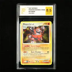 TQG 8.5 NM-MT+ 2007 Pokemon ENG Rhyperior 12/130 R - Image 1