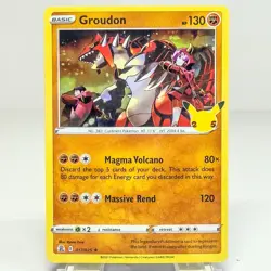 Groudon Rare Holo Celebrations Pokemon TCG Card 017/025 - Image 1