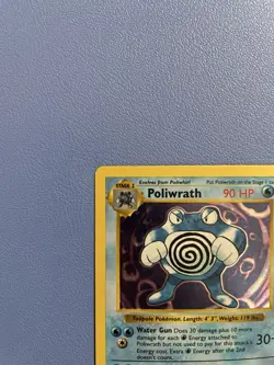 Poliwrath 13/102 Shadowless Holo Rare Base Set Pokemon Card Moderately Played - Image 2