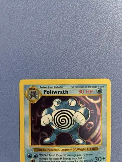 Poliwrath 13/102 Shadowless Holo Rare Base Set Pokemon Card Moderately Played - Image 3