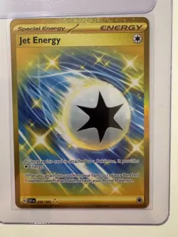 2024 Pokemon TCG Surging Sparks SV Jet Energy 252/191 Gold Secret Hyper Rare NM - Image 1