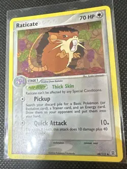 Pokemon Card - Raticate FireRed & LeafGreen 48/112 Reverse Holo With Swirl (LP) - Image 2