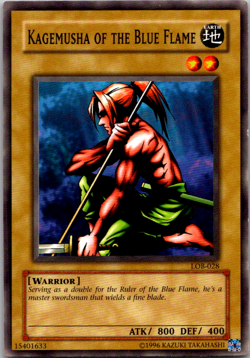 LP/MP Kagemusha of the Blue Flame - LOB-028 - Common Unlimited Ed Yu-Gi-Oh - Image 1