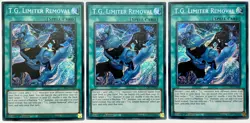 3 x AGOV-EN049 T.G. Limiter Removal - Secret Rare 1st Edition Near Mint YuGiOh - Image 1