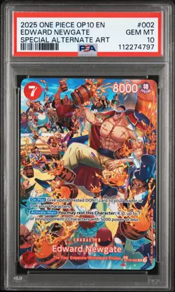 2025 ONE PIECE OP10-ROYAL BLOOD SPECIAL ALTERNATE ART #002 EDWARD NEWGATE PSA 10 - Image 1