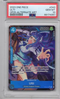 2023 ONE PIECE ENGLISH ULTI ALTERNATE ART OP05-043 PSA 10 GEM MINT - Image 1