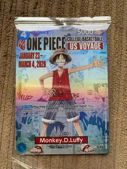 One Piece Monkey.D.Luffy US College Basketball Promo Card *SEALED* St Johns - Image 1