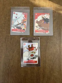 One Piece TCG 2023 Gift Collection Promos 3 Card Set - MINT - Nami Luffy Tony - Image 1