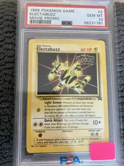 Pokemon Electabuzz #2 Warner Bros Movie Black Star Promo TCG Card NM WOTC PSA 10 - Image 1