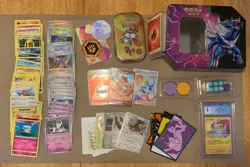 Pokemon card lot, tins and more, no duplicates, includes holos and a graded slab - Image 1