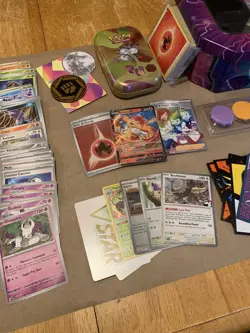 Pokemon card lot, tins and more, no duplicates, includes holos and a graded slab - Image 3