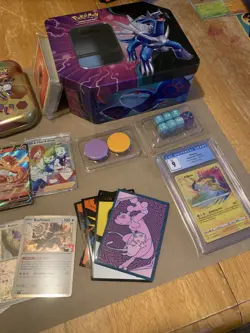 Pokemon card lot, tins and more, no duplicates, includes holos and a graded slab - Image 4