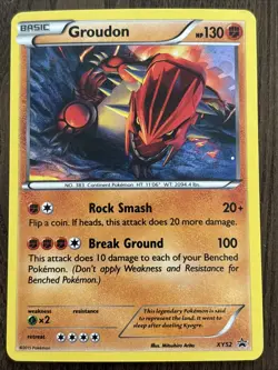 Pokemon Card Groudon XY52 Black Star Promo LP - Image 1