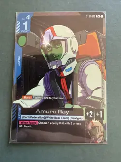Gundam TCG Amuro Ray Art Foil Card ST01-010 C+ NM/Mint - Image 1