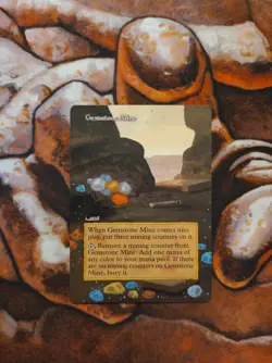Magic the Gathering Gemstone Mine #2 Hand Painted Unique Custom MTG Alter - Image 1