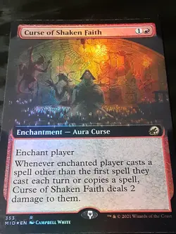 Curse of Shaken Faith Extended Art FOIL , Innistrad MH, LP , MTG , FREE SHIPPING - Image 3