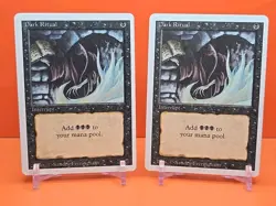 ⚫⚫⚫ (2) 1994 MAGIC The Gathering DARK RITUAL REVISED 3RD EDITION PLAYED⚫⚫⚫ - Image 1