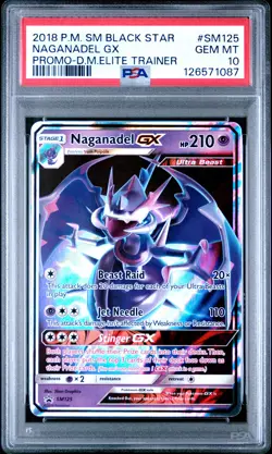 2018 POKEMON SM BLACK STAR PROMO #SM125 NAGANADEL GX PSA 10 - Image 1