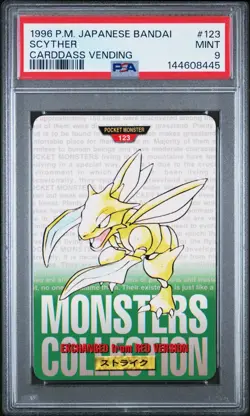 PSA 9 2026 CERT POP 22 SCYTHER 1996 POKEMON JAPANESE BANDAI CARDDASS VENDING 123 - Image 1