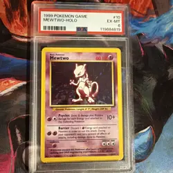 Pokemon TCG Mewtwo Base Set Holo Rare PSA 6 10/102 English 1999 - Image 1