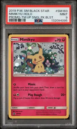 2019 POKEMON SM BLACK STAR PROMO TEAM UP SINGLE PACK BLISTERS MIMIKYU-HOLO PSA 9 - Image 1