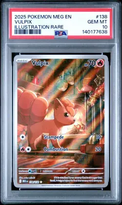 PSA 10 VULPIX 138/132 ILLUSTRATION RARE MEGA EVOLUTION POKEMON 🔥 - Image 1