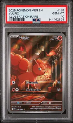 2025 POKEMON MEG EN-MEGA EVOLUTION ILLUSTRATION RARE #138 VULPIX PSA 10 - Image 1
